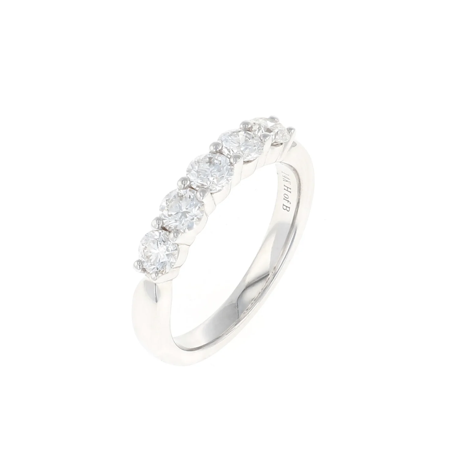 Five Stone Round Diamond Shared Prong Ring (1.01CTW) - Image 2