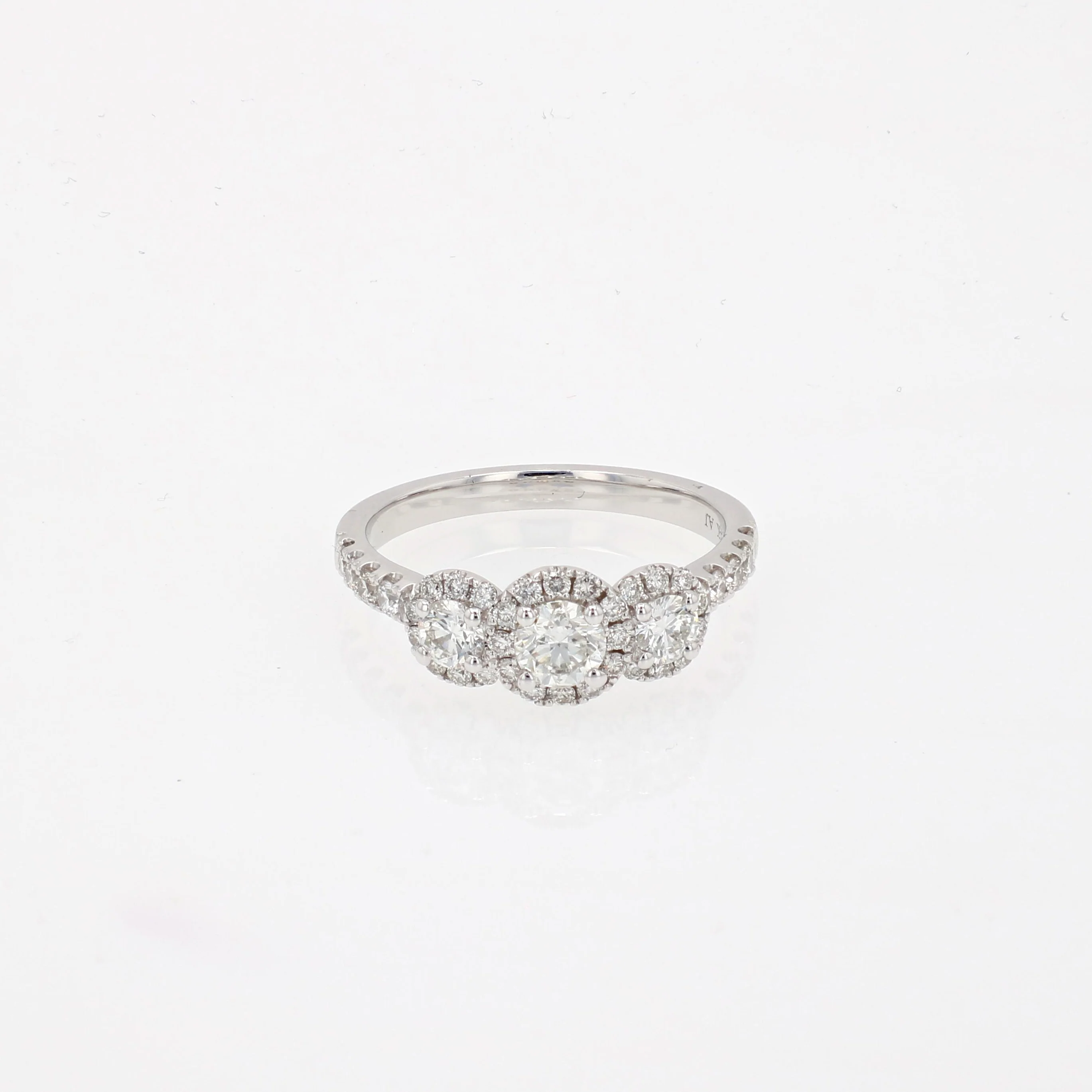Three Stone Halo Complete Engagement Ring (1.01CTW) - Image 3