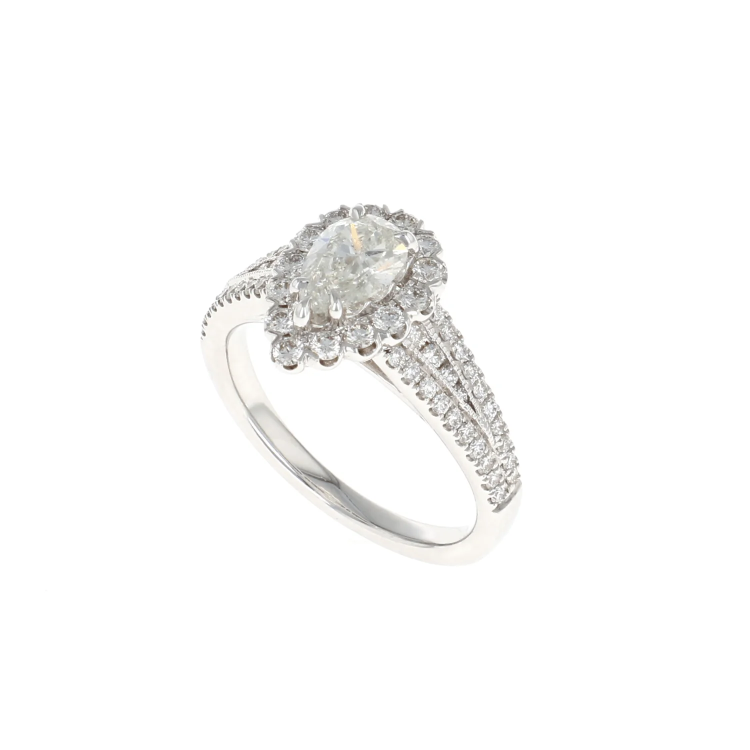 Pear Halo Complete Engagement Ring (1.37 CTW) - Image 2