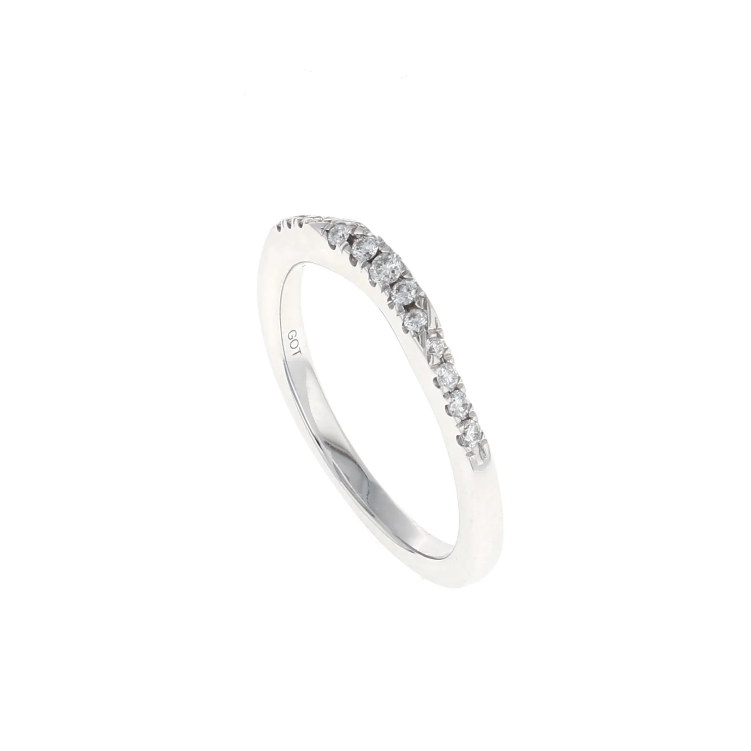 Ladies 1/2 Way Pave Diamond Contour Band (0.19CTW) - Image 2