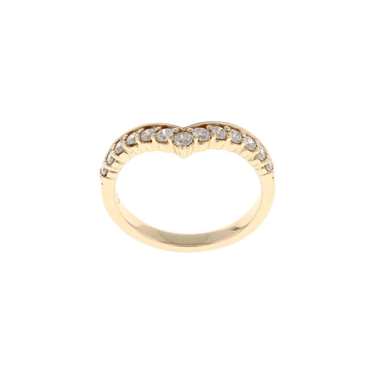 Ladies Diamond "V" Shaped Shared Prong Contour Band (0.38CTW)