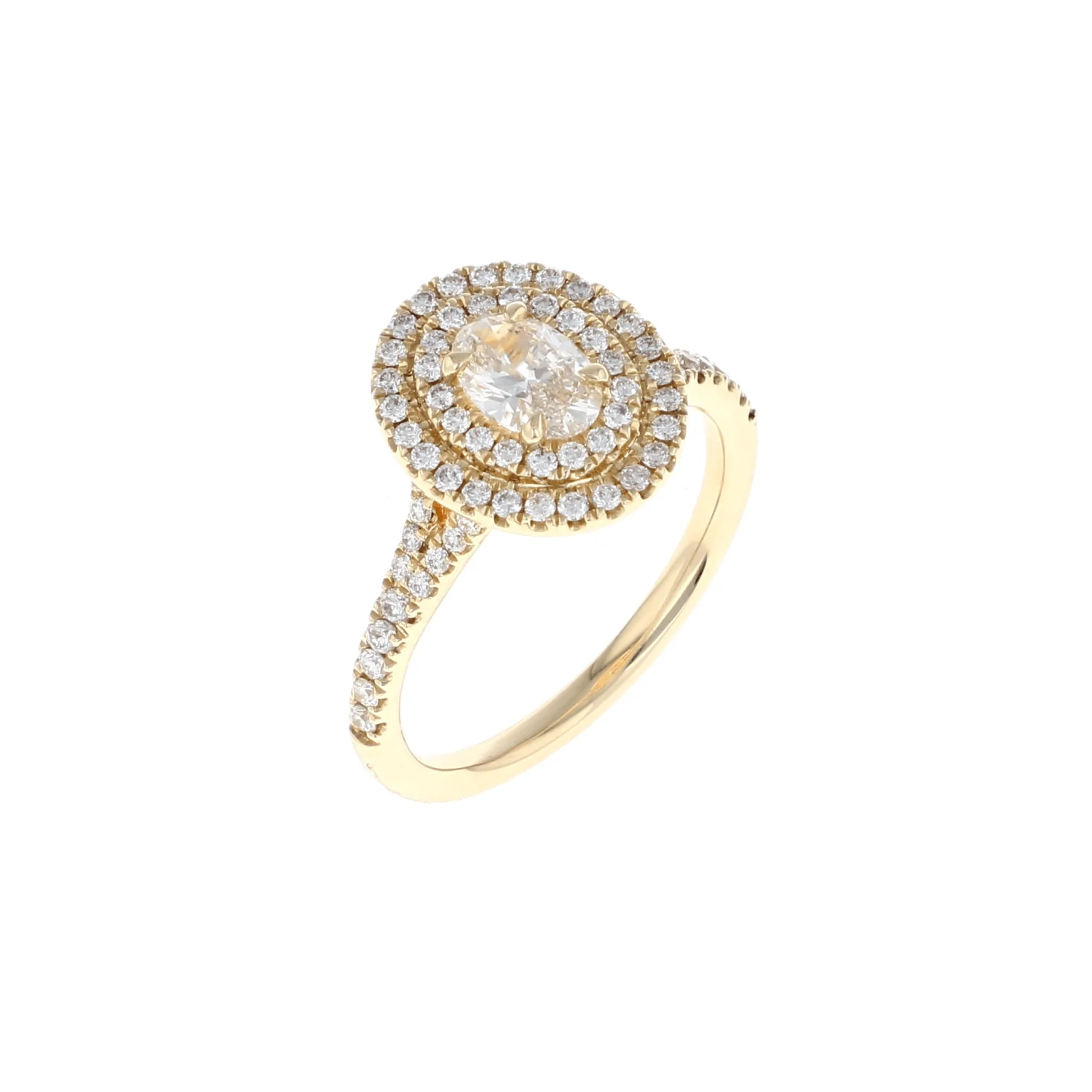 Oval Double Halo Complete Engagement Ring (0.94CTW) - Image 2