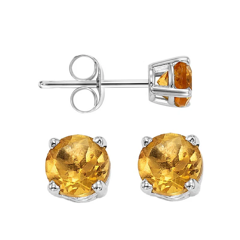 Round Citrine Studs 5mm