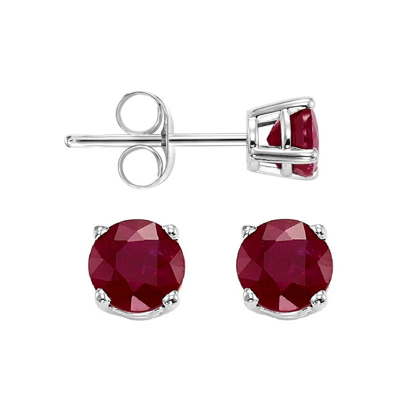 Round Ruby Studs 5mm