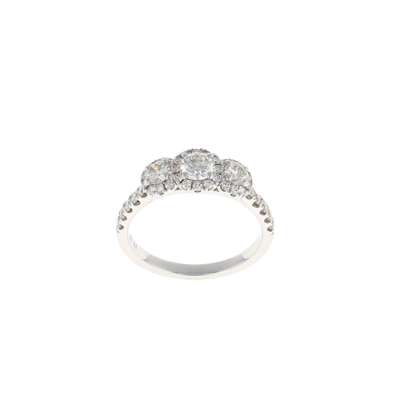 Three Stone Halo Complete Engagement Ring (1.01CTW)