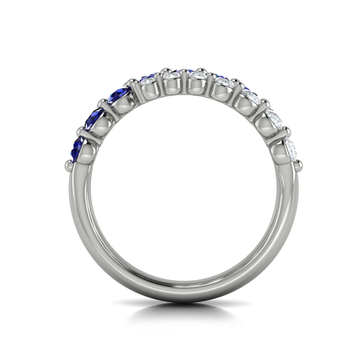 Vlora Adella 14K Diamond and Blue Sapphire Three Row Wrap Ring (0.52CTW Diamond, 0.77CTW Blue Sapphire) - Image 2