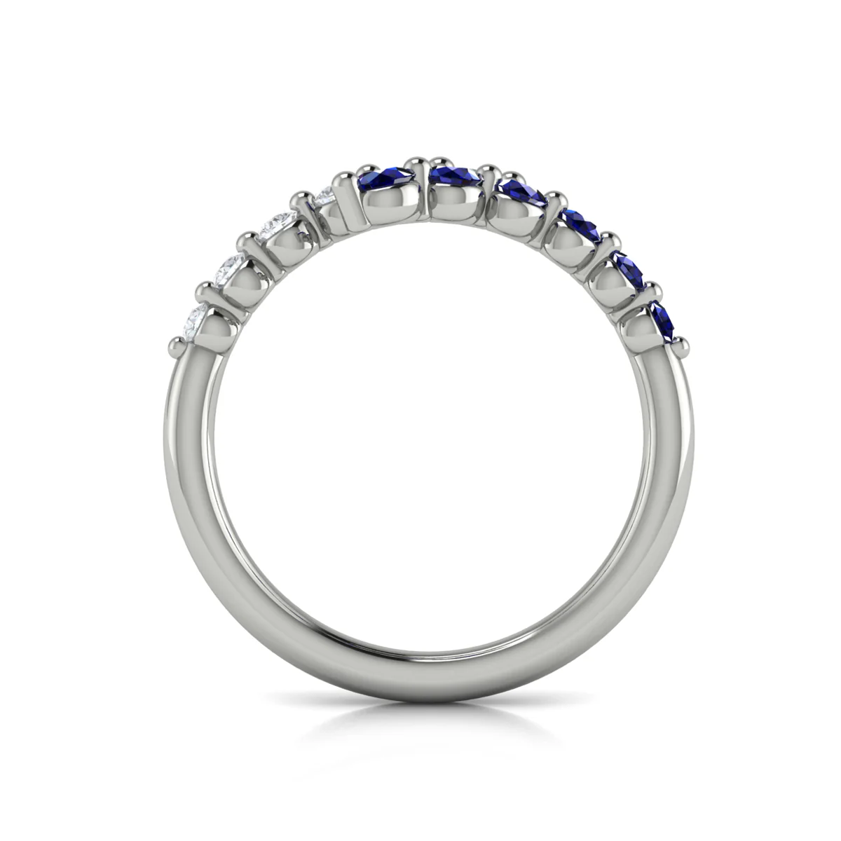 Vlora Adella 14K Diamond and Blue Sapphire Open Wrap Ring (0.26CTW Diamond, 0.36CTW Blue Sapphire) - Image 2