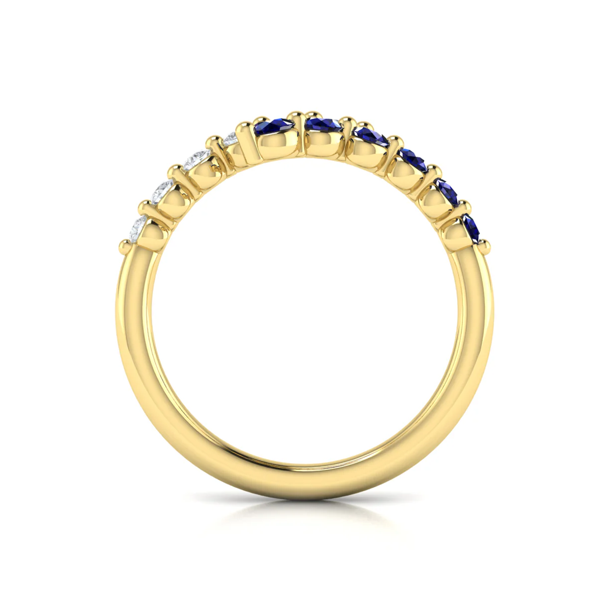 Vlora Adella 14K Diamond and Blue Sapphire Open Wrap Ring (0.26CTW Diamond, 0.36CTW Blue Sapphire) - Image 5