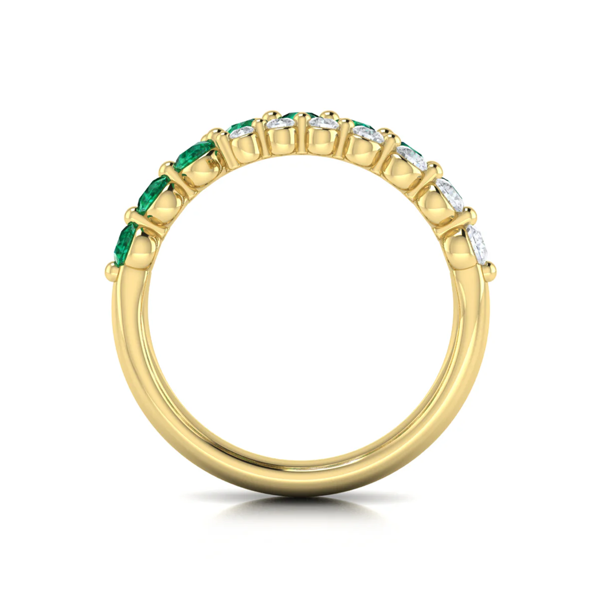Vlora Adella 14K Diamond and Emerald Three Row Wrap Ring (0.52CTW Diamond, 0.63CTW Emerald) - Image 5