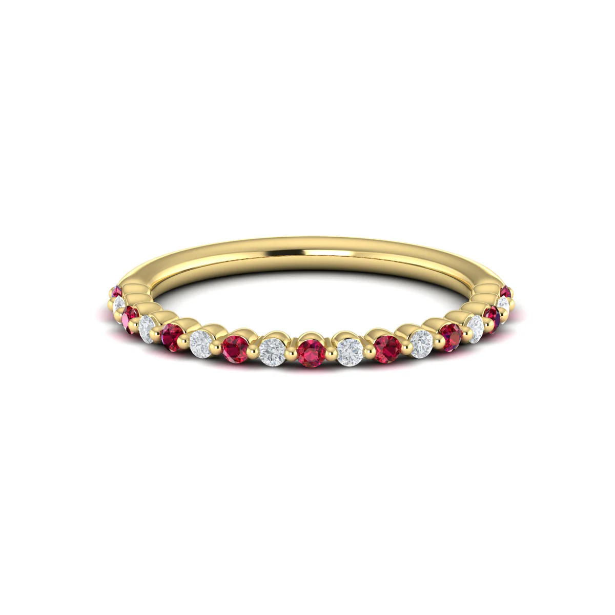 Vlora Adella14K Diamond and Ruby Ring (0.2CTW Diamond, 0.25CTW Ruby)