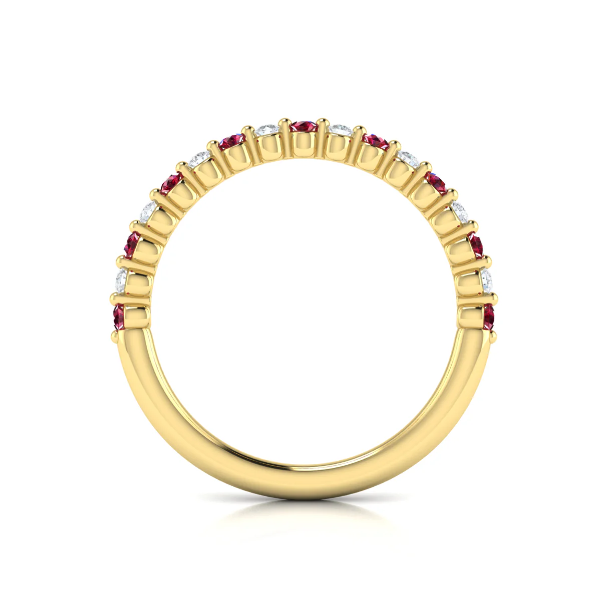 Vlora Adella14K Diamond and Ruby Ring (0.2CTW Diamond, 0.25CTW Ruby) - Image 2