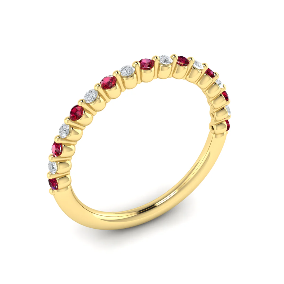 Vlora Adella14K Diamond and Ruby Ring (0.2CTW Diamond, 0.25CTW Ruby) - Image 3