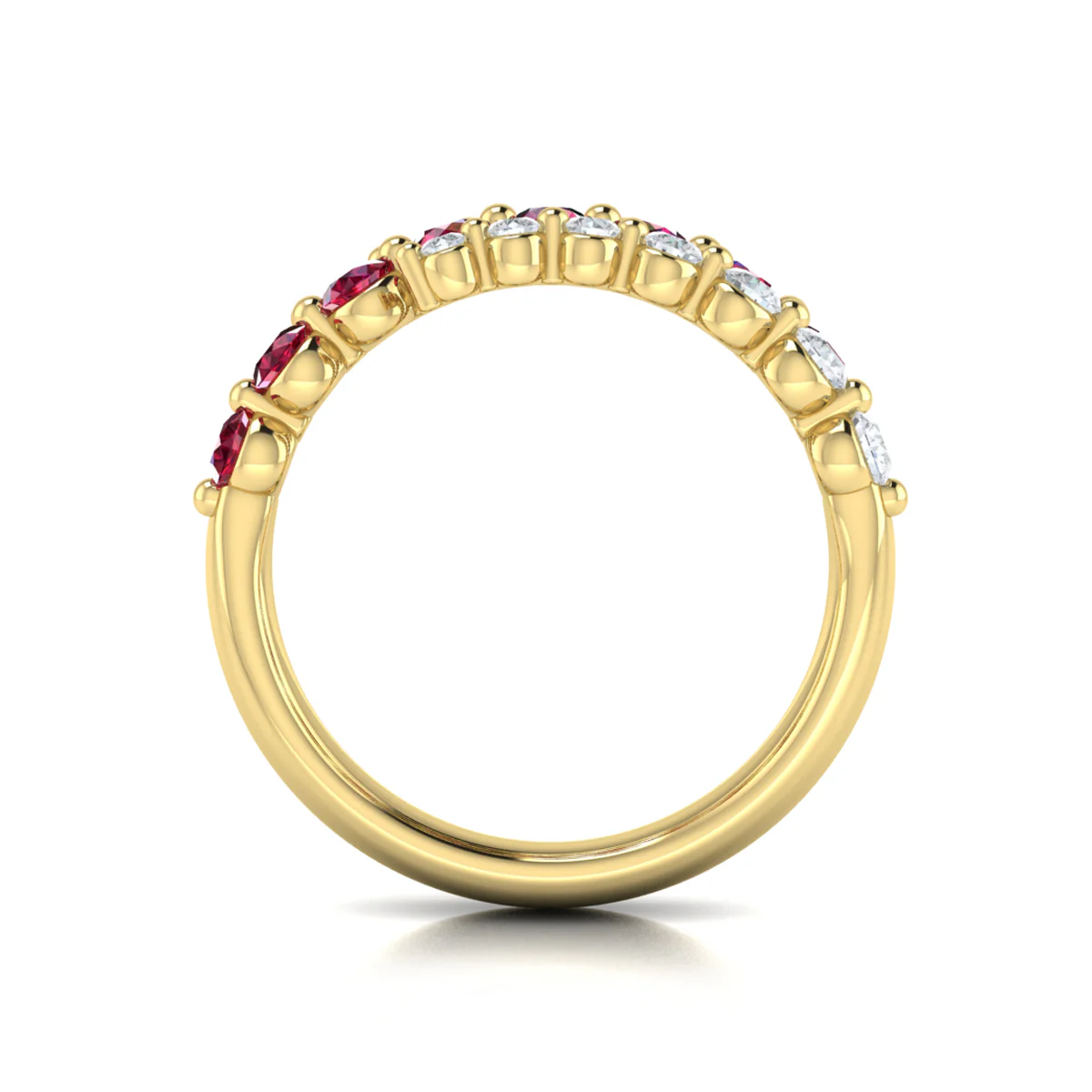 Vlora Adella14K Diamond and Ruby Three Row Wrap Ring (0.52CTW Diamond, 0.77CTW Ruby) - Image 5