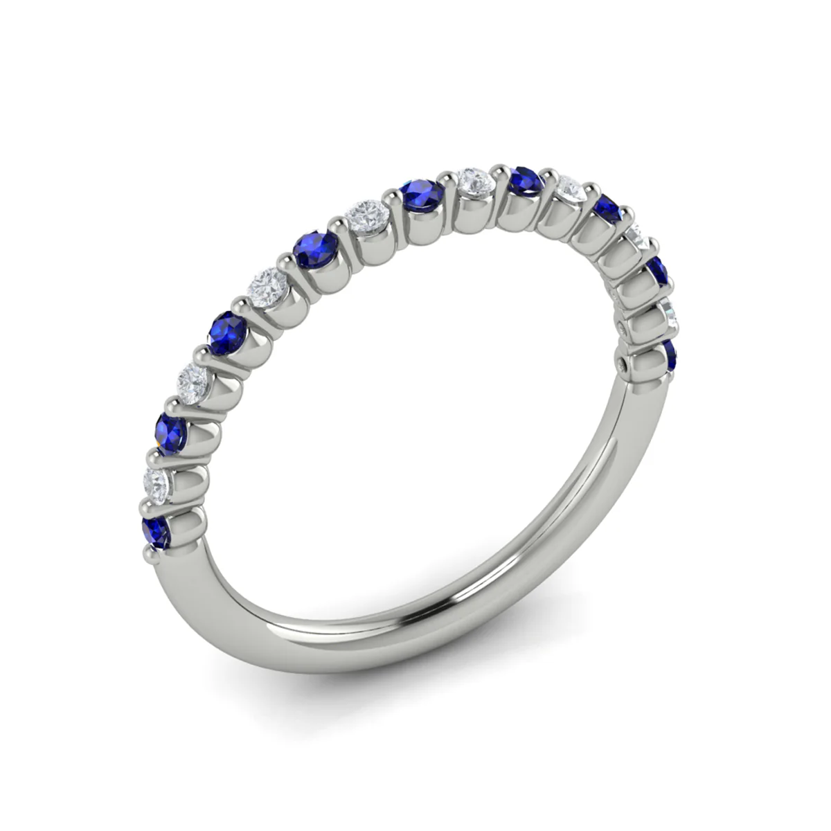 Vlora Adella14K Diamond and Blue Sapphire Ring (0.2CTW Diamond, 0.25CTW Blue Sapphire) - Image 3