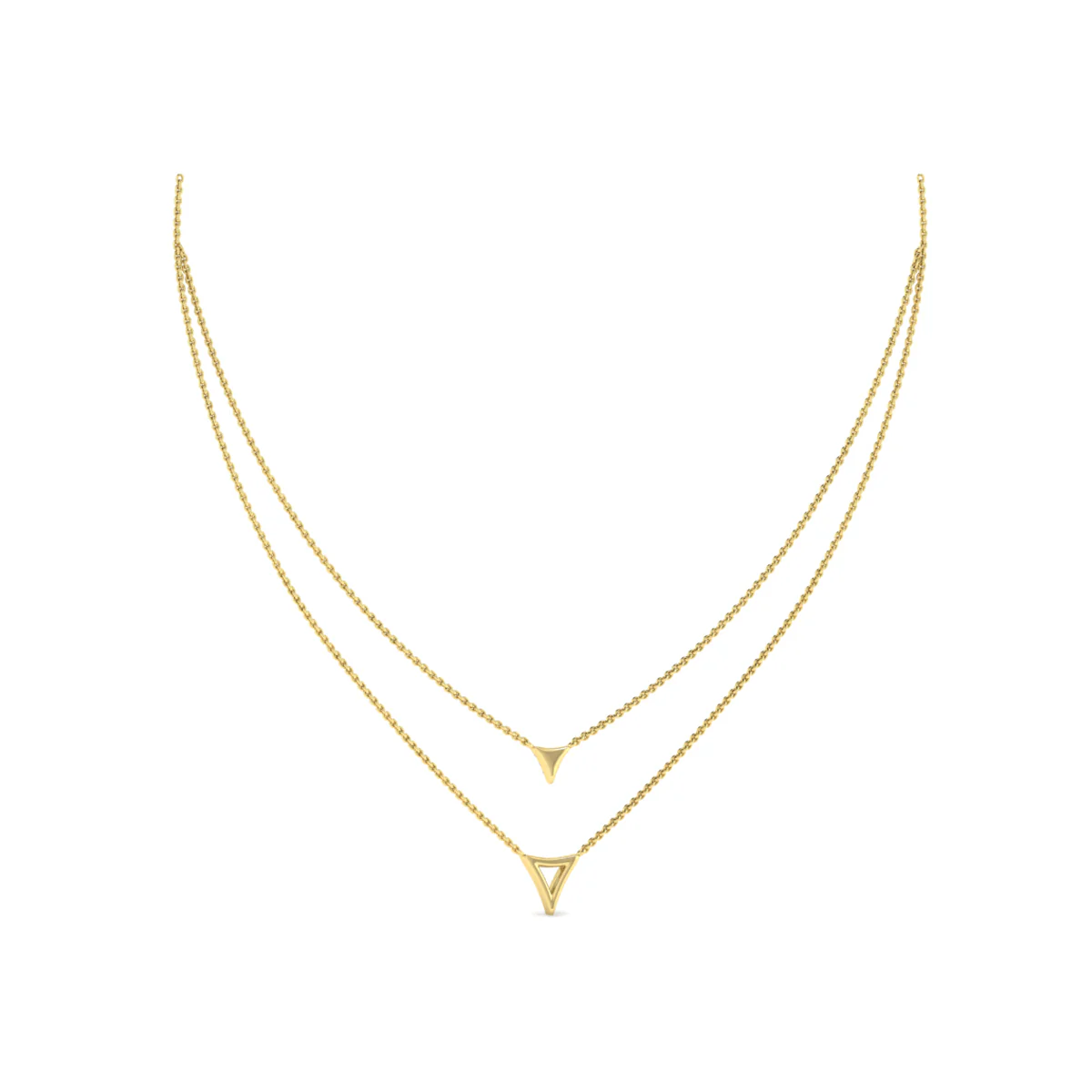 Vlora Miravel 14K Diamond Open Trinity Two Row Necklace (0.2CTW) - Image 8