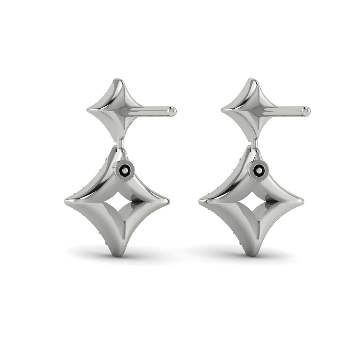 Vlora Estrella 14K Diamond Double Vlora Star Open Motif Drop Stud Earrings (0.26CTW) - Image 5