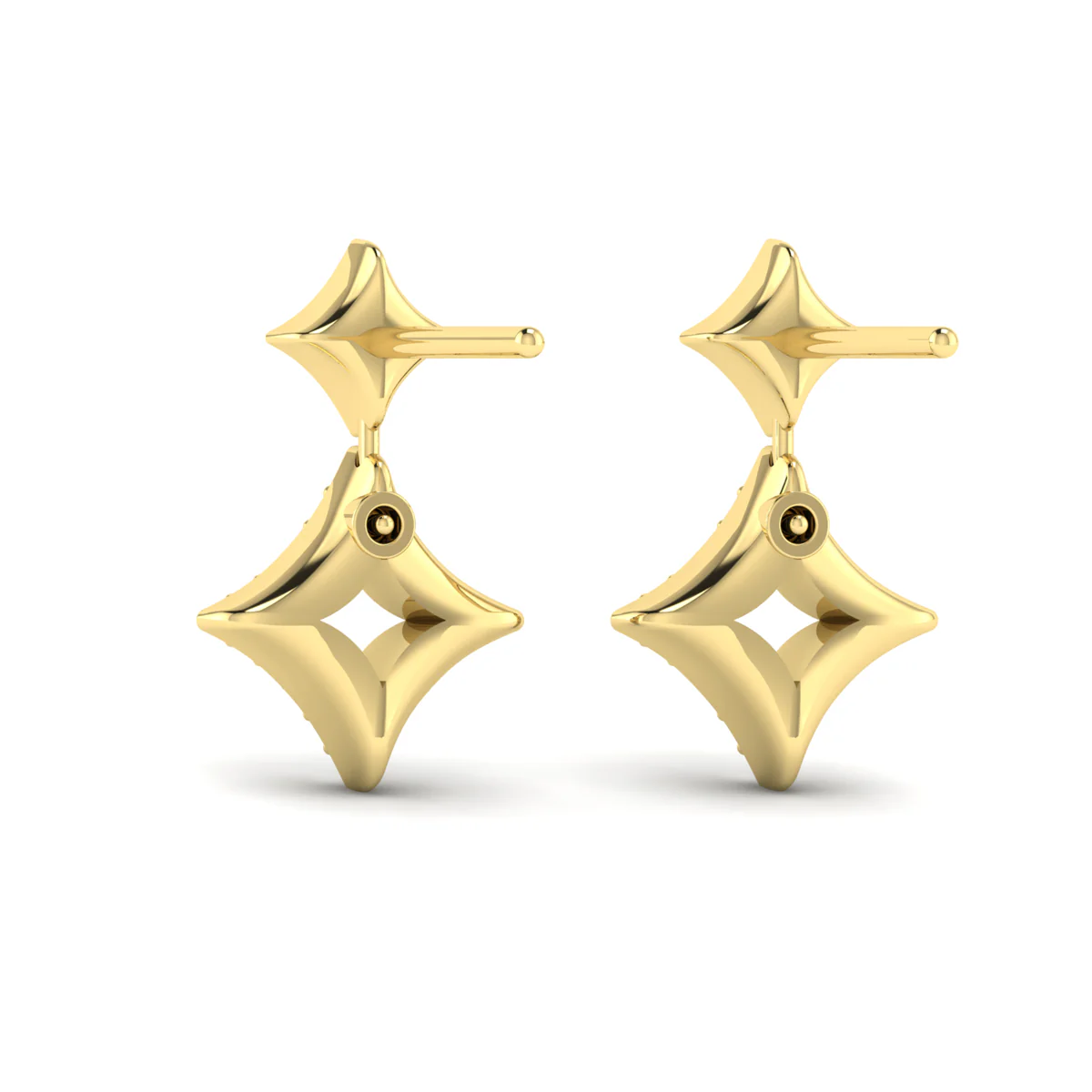 Vlora Estrella 14K Diamond Double Vlora Star Open Motif Drop Stud Earrings (0.26CTW) - Image 8