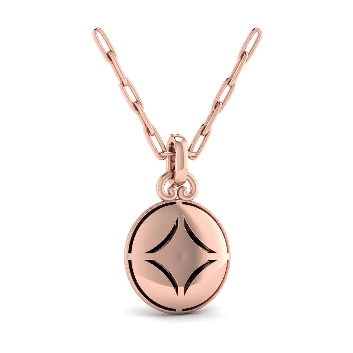 Vlora Amuleta 14K Diamond Moon Pendant Link Necklace (0.26CTW) - Image 2