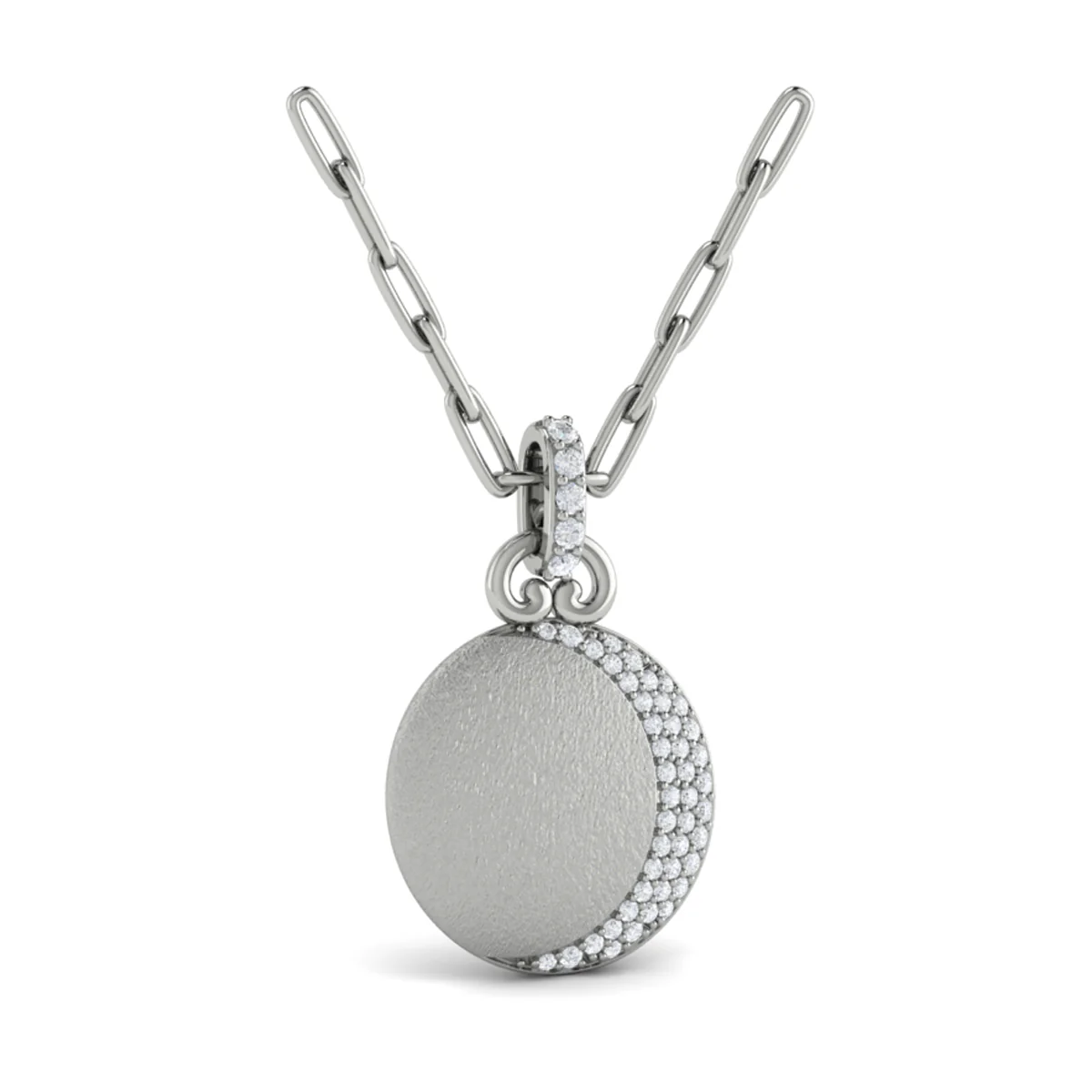 Vlora Amuleta 14K Diamond Moon Pendant Link Necklace (0.26CTW) - Image 6
