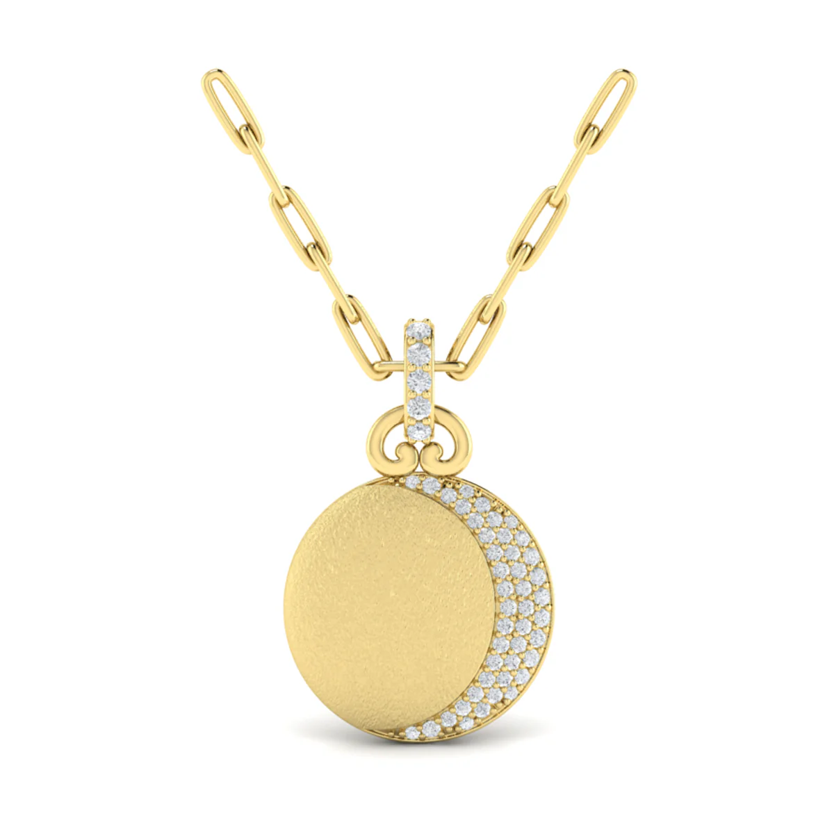 Vlora Amuleta 14K Diamond Moon Pendant Link Necklace (0.26CTW) - Image 7