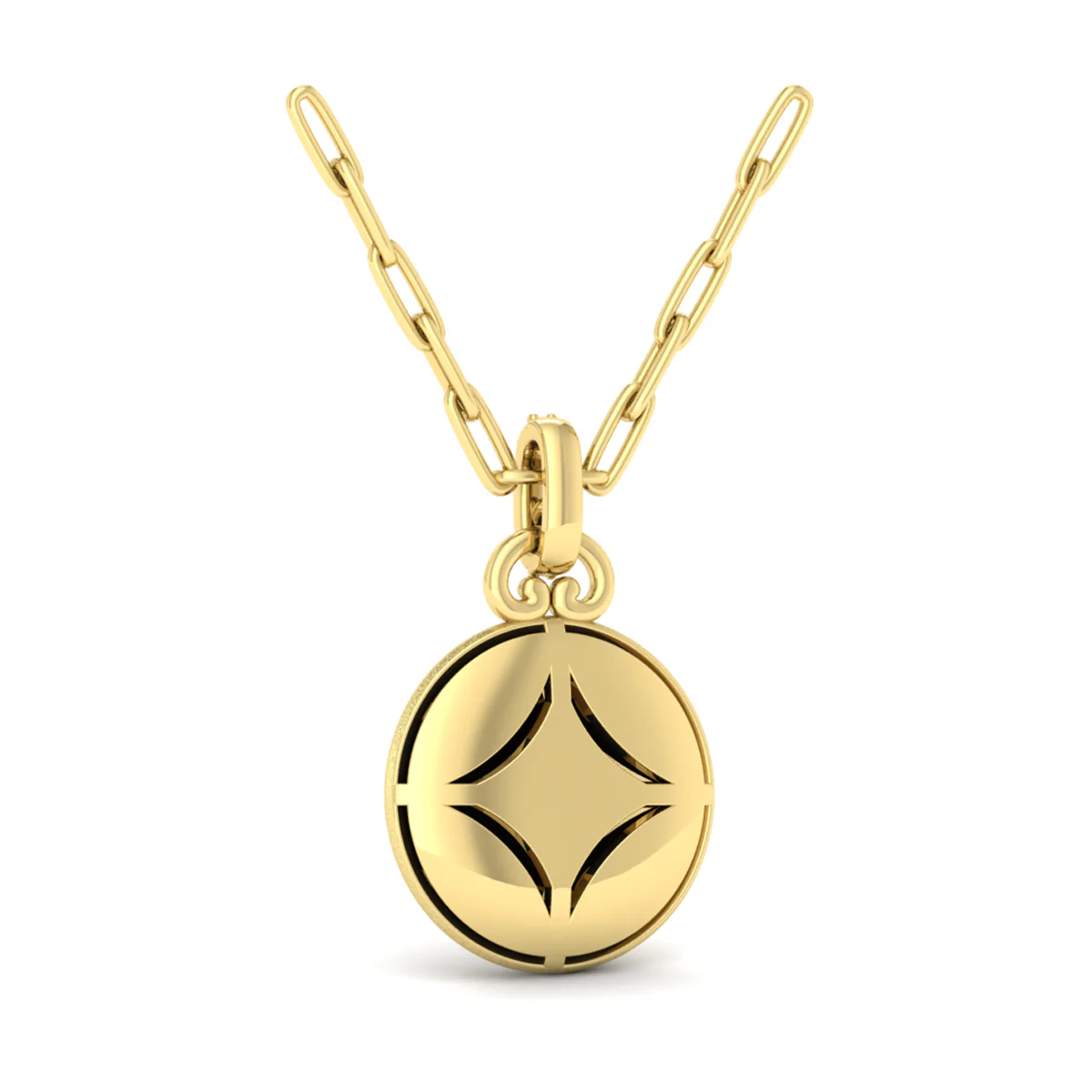 Vlora Amuleta 14K Diamond Moon Pendant Link Necklace (0.26CTW) - Image 8