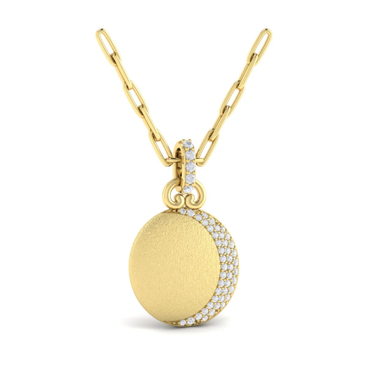 Vlora Amuleta 14K Diamond Moon Pendant Link Necklace (0.26CTW) - Image 9