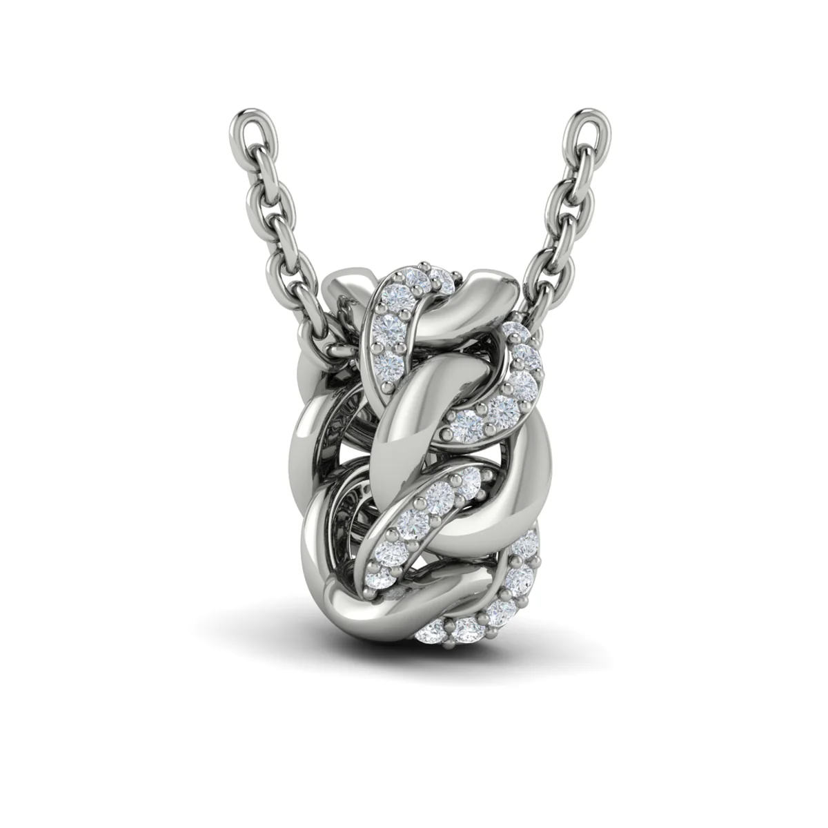 Vlora Reina 14K Channel Set Link with Diamonds Pendant Necklace (0.13CTW) - Image 6