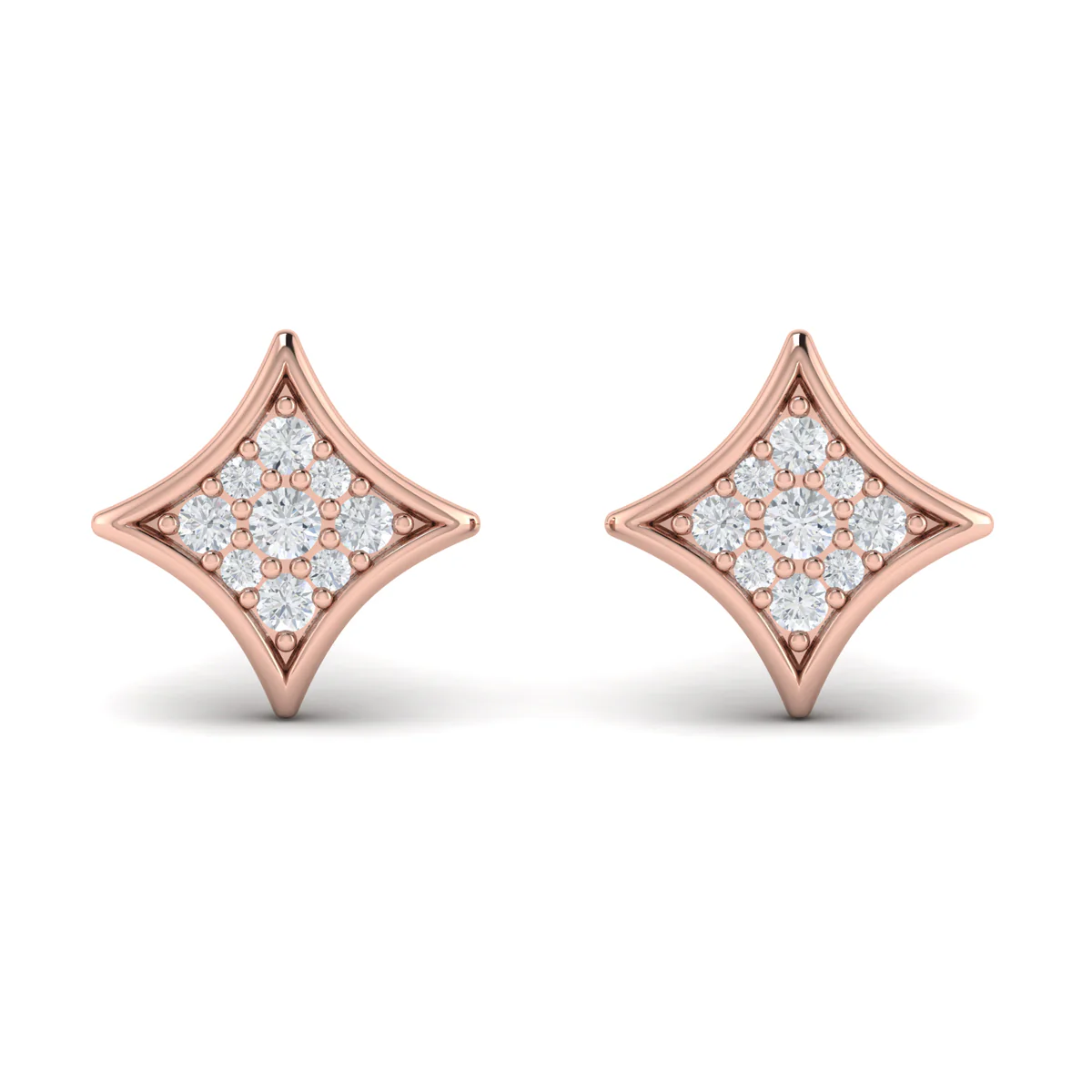 Vlora Estrella 14K Diamond Star Stud Earrings (Diamond 0.18CTW)