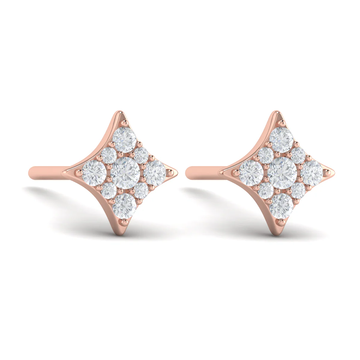 Vlora Estrella 14K Diamond Cluster Star Stud Earrings (Diamond 0.29CTW) - Image 3