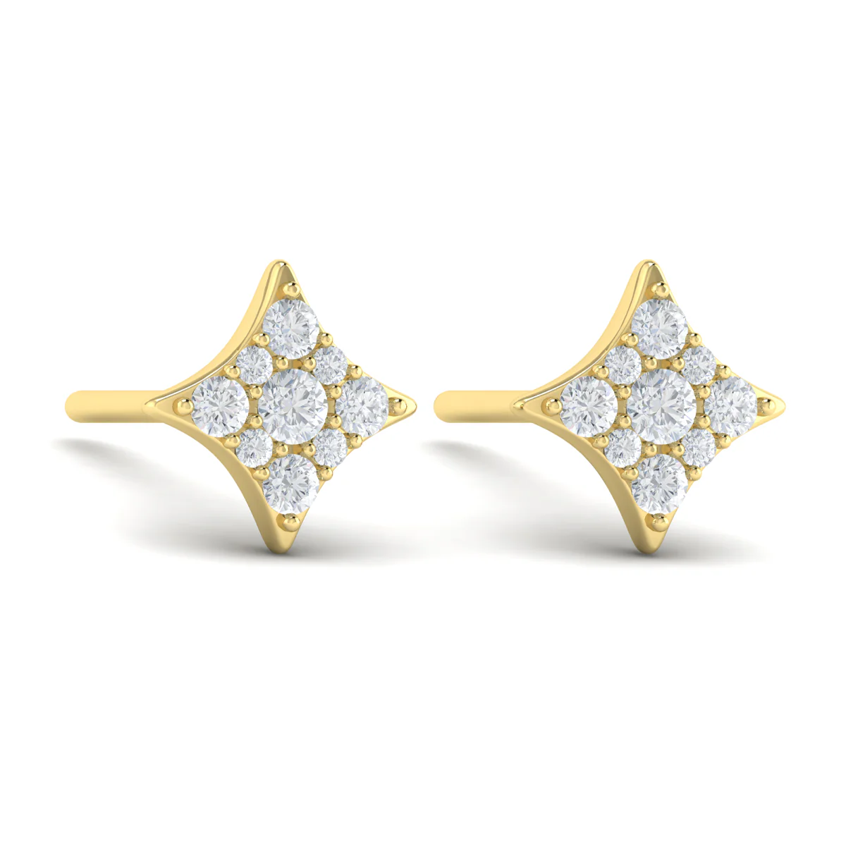 Vlora Estrella 14K Diamond Cluster Star Stud Earrings (Diamond 0.29CTW) - Image 9