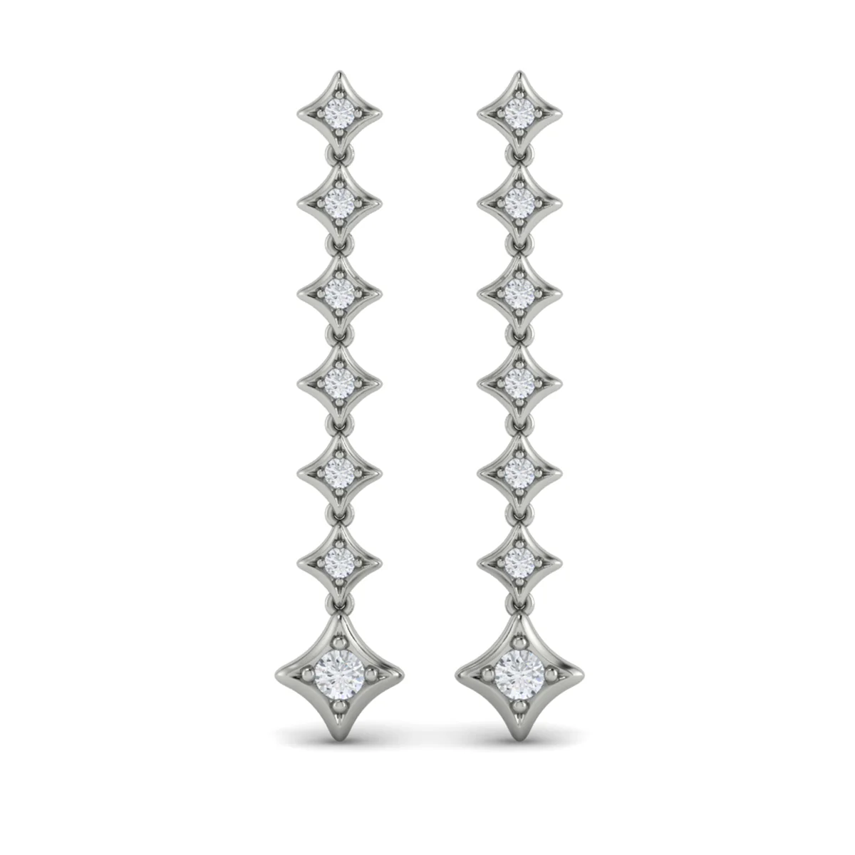 Vlora Estrella 14K Diamond Star Long Drop Statement Earrings (0.58CTW) - Image 4