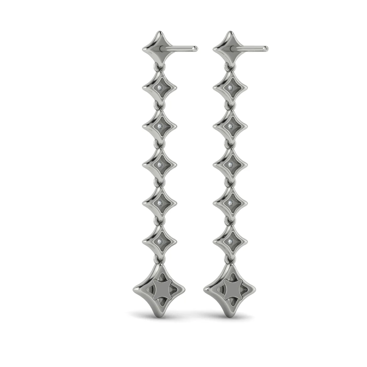 Vlora Estrella 14K Diamond Star Long Drop Statement Earrings (0.58CTW) - Image 5