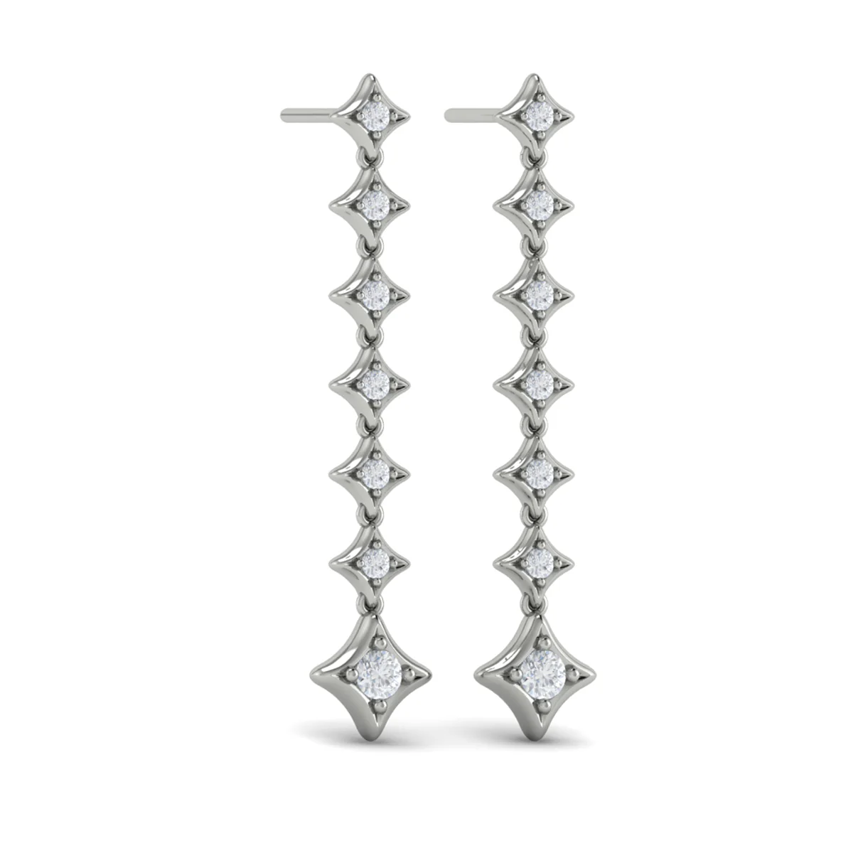 Vlora Estrella 14K Diamond Star Long Drop Statement Earrings (0.58CTW) - Image 6