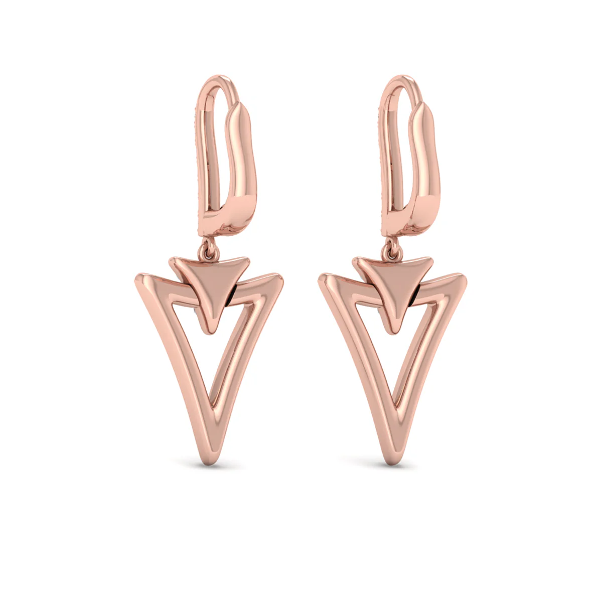 Vlora Miravel 14K Diamond Baguette Double Trinity Huggie Earrings (0.6CTW) - Image 2