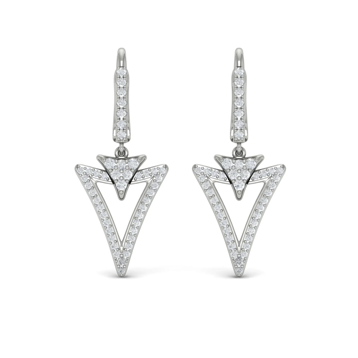 Vlora Miravel 14K Diamond Baguette Double Trinity Huggie Earrings (0.6CTW) - Image 4