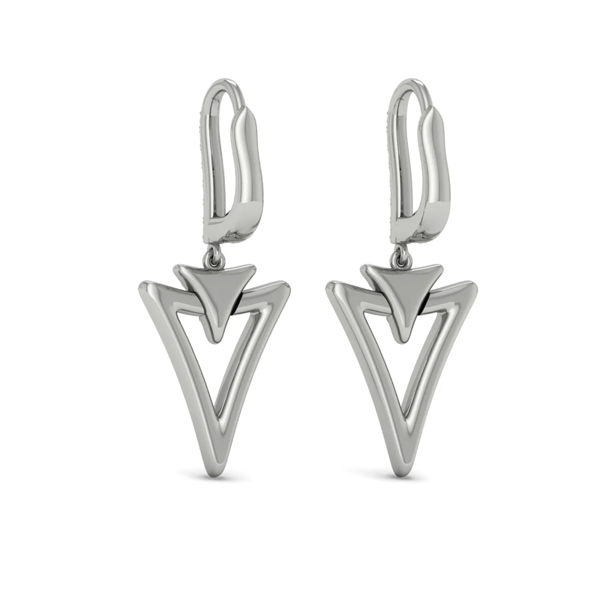 Vlora Miravel 14K Diamond Baguette Double Trinity Huggie Earrings (0.6CTW) - Image 5