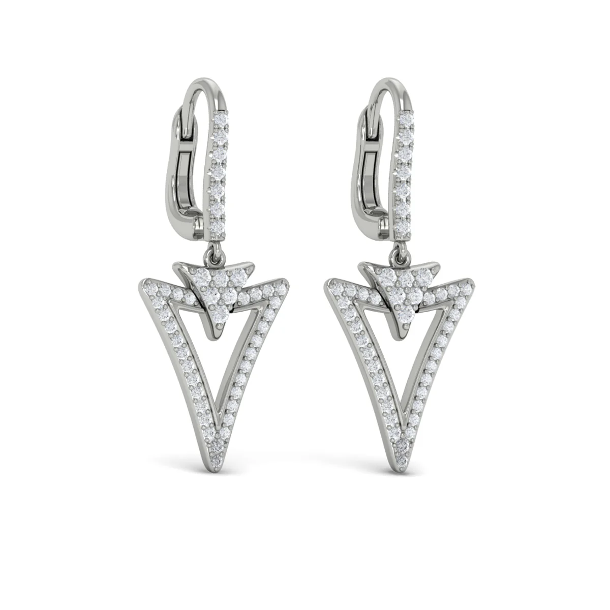Vlora Miravel 14K Diamond Baguette Double Trinity Huggie Earrings (0.6CTW) - Image 6
