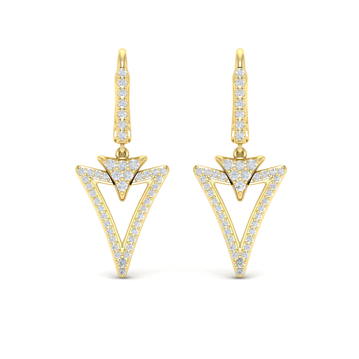 Vlora Miravel 14K Diamond Baguette Double Trinity Huggie Earrings (0.6CTW) - Image 7