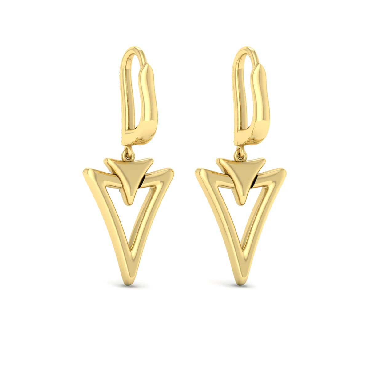 Vlora Miravel 14K Diamond Baguette Double Trinity Huggie Earrings (0.6CTW) - Image 8
