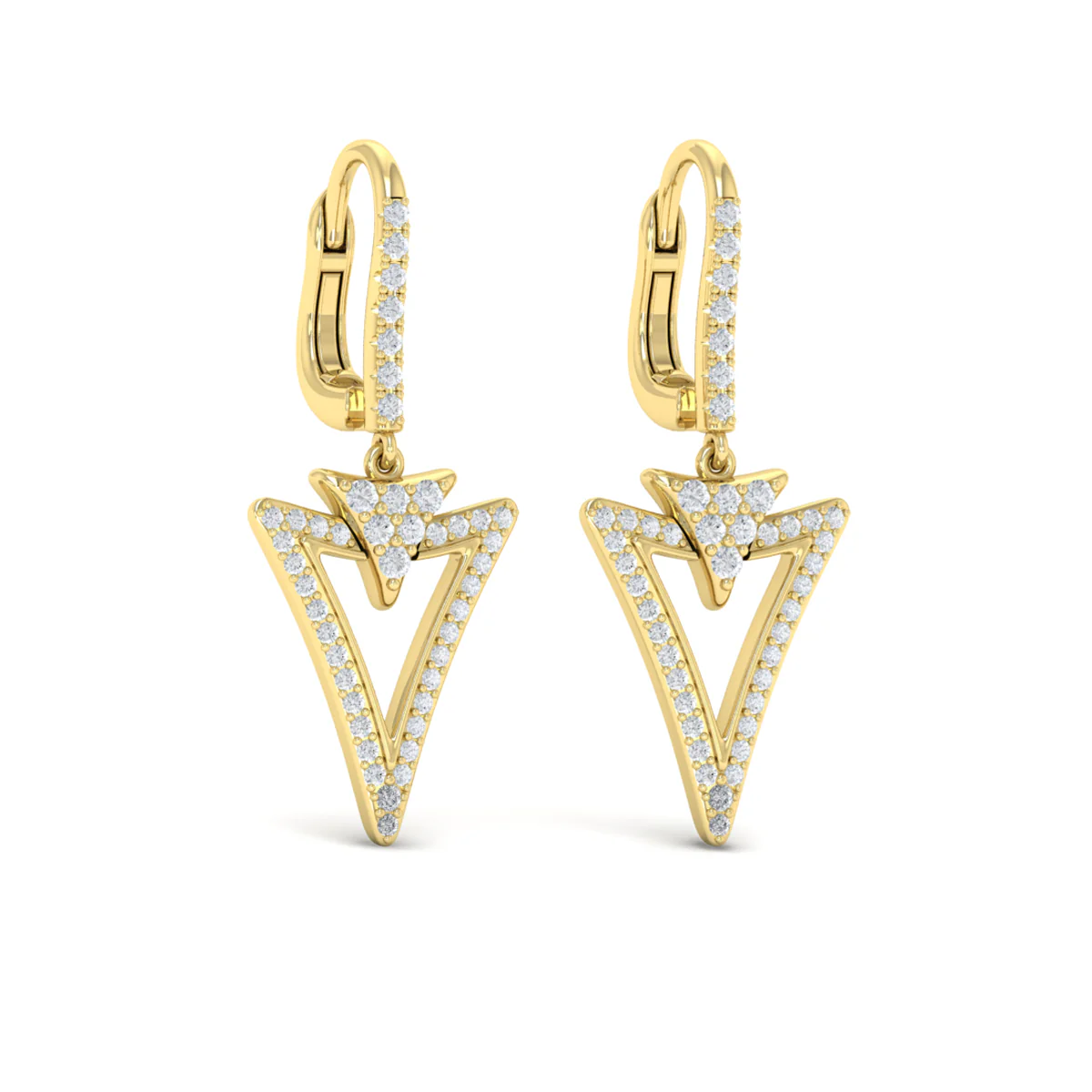 Vlora Miravel 14K Diamond Baguette Double Trinity Huggie Earrings (0.6CTW) - Image 9