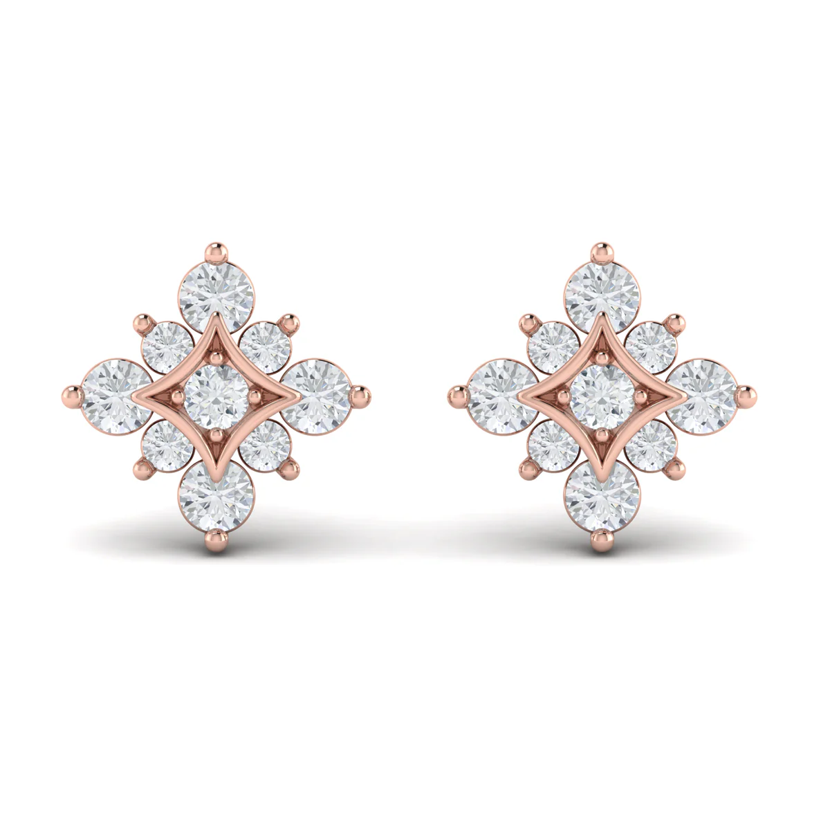 Vlora Estrella 14K Floating Diamond Star Stud Earrings (Diamond 1.24CTW)
