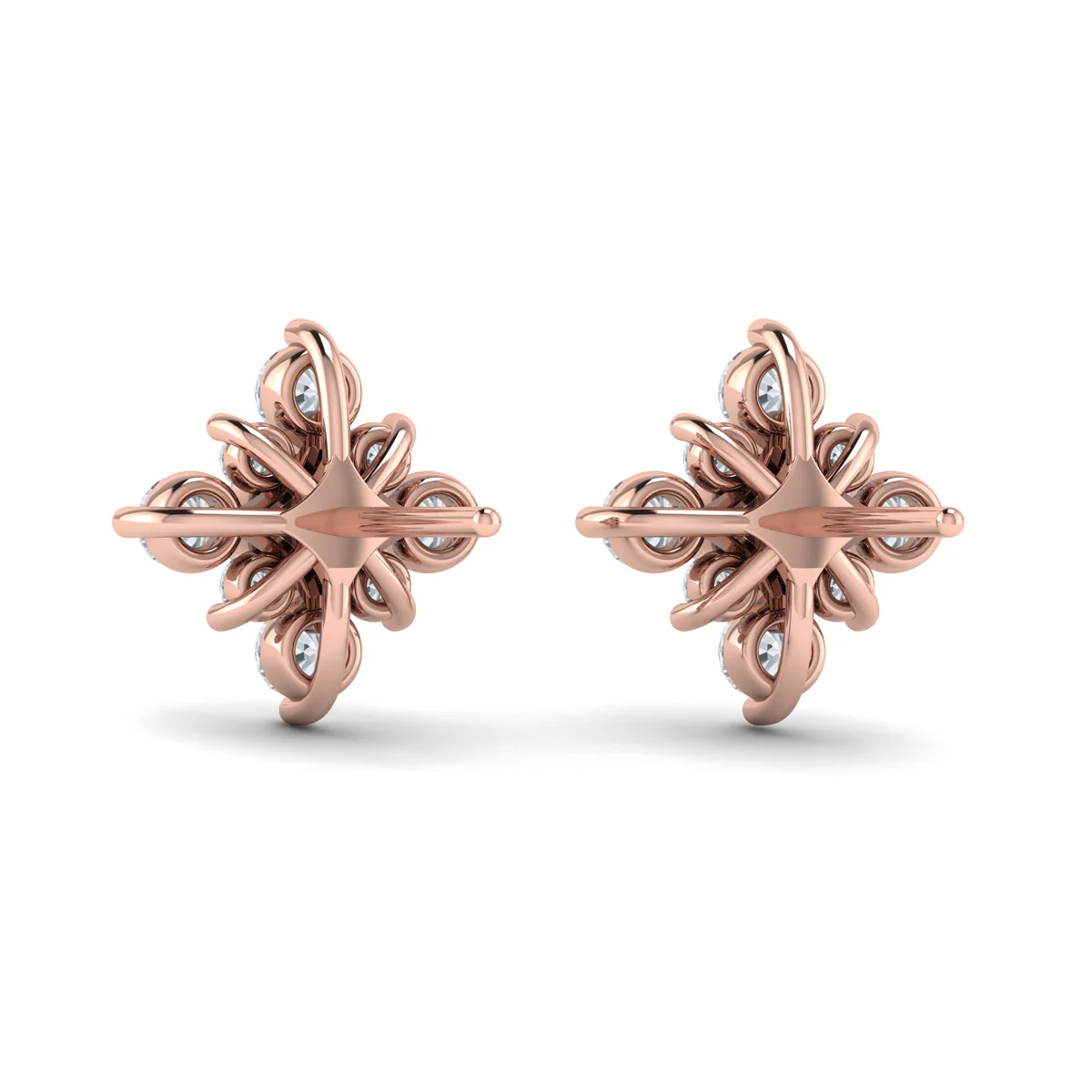 Vlora Estrella 14K Floating Diamond Star Stud Earrings (Diamond 1.24CTW) - Image 2