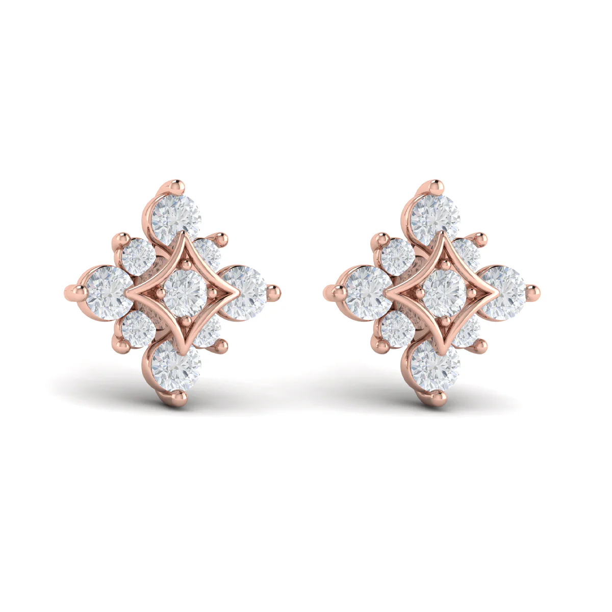 Vlora Estrella 14K Floating Diamond Star Stud Earrings (Diamond 1.24CTW) - Image 3