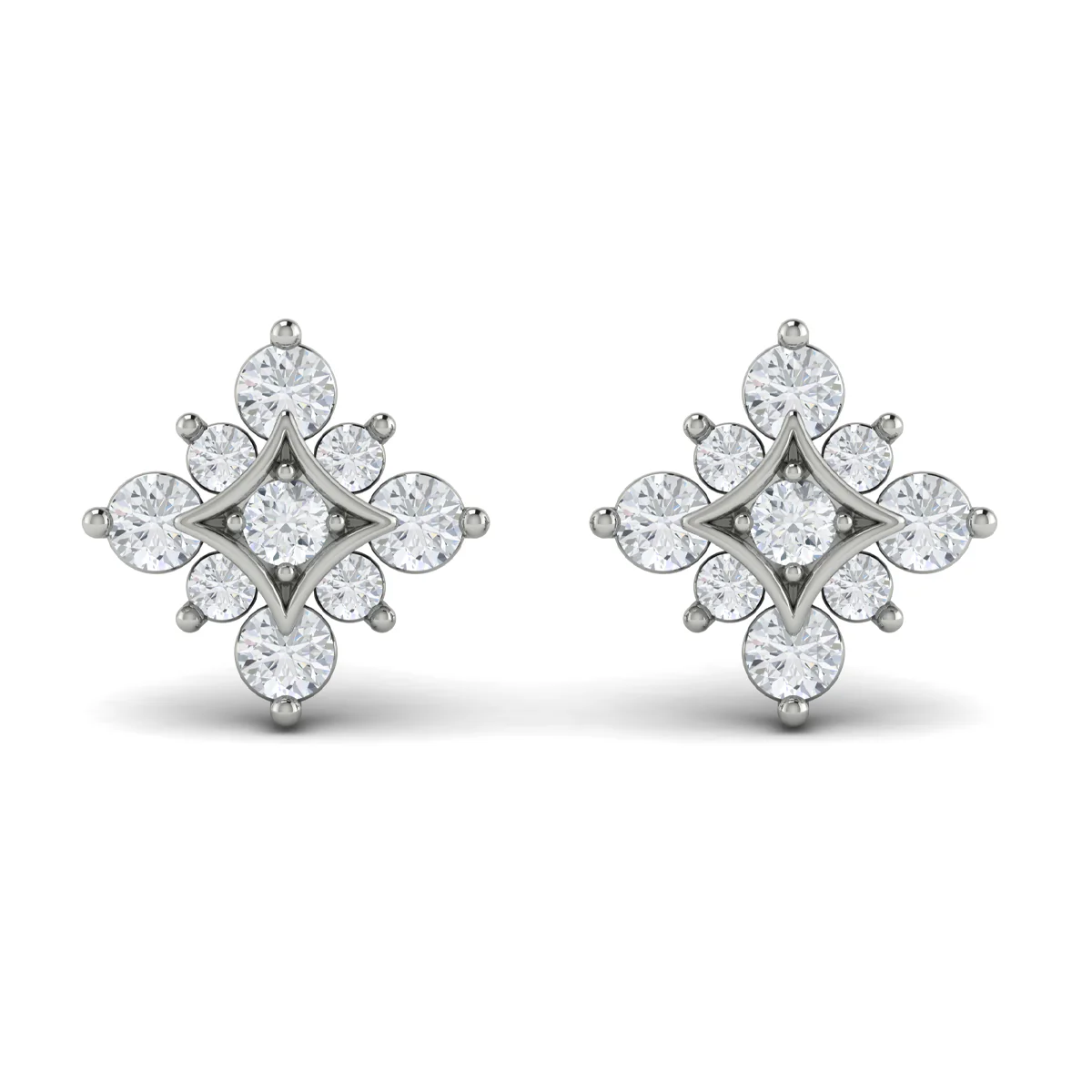 Vlora Estrella 14K Floating Diamond Star Stud Earrings (Diamond 1.24CTW) - Image 4