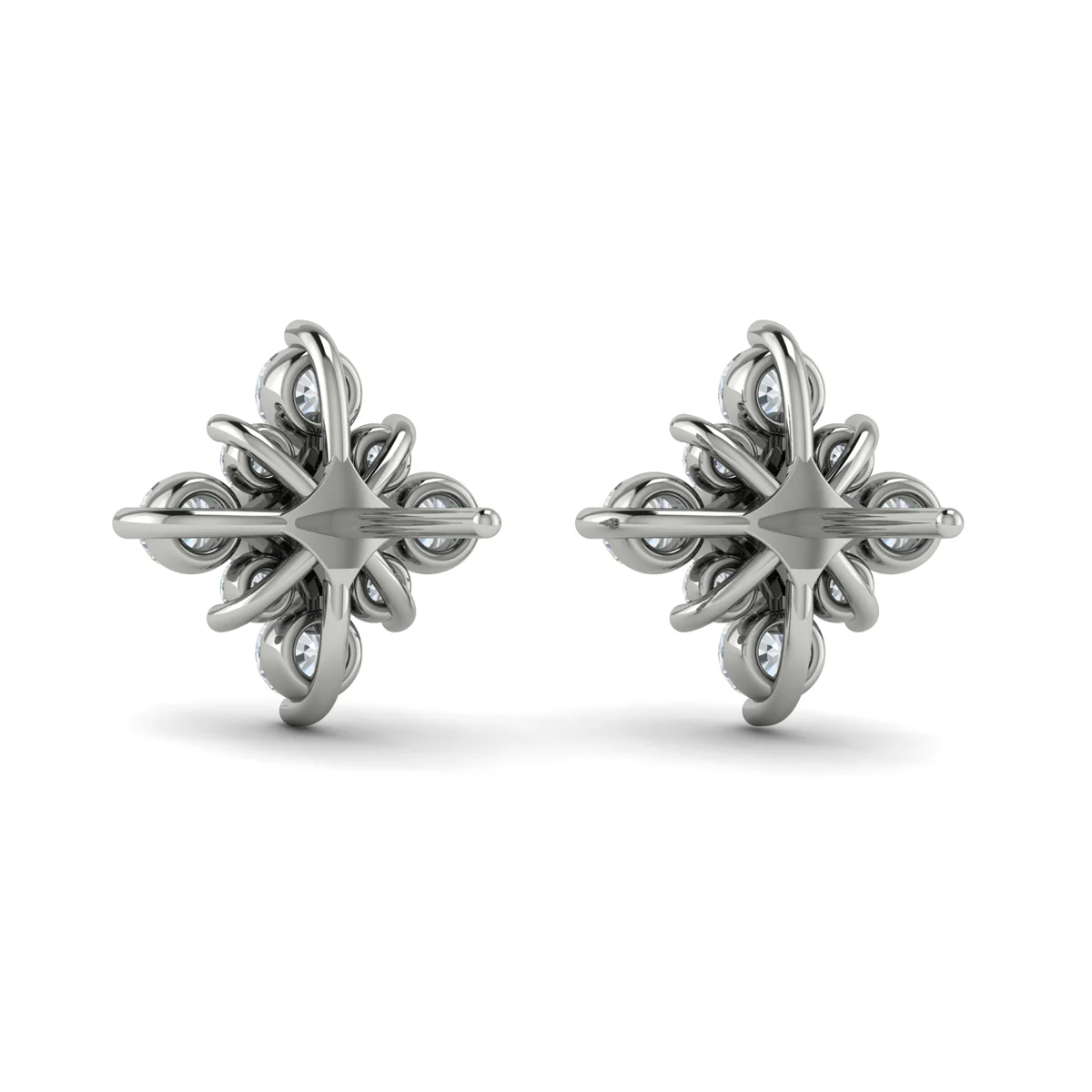 Vlora Estrella 14K Floating Diamond Star Stud Earrings (Diamond 1.24CTW) - Image 5