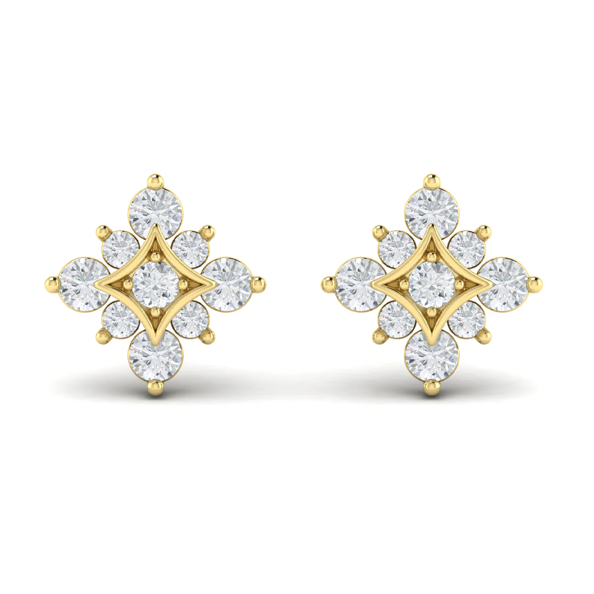 Vlora Estrella 14K Floating Diamond Star Stud Earrings (Diamond 1.24CTW) - Image 7