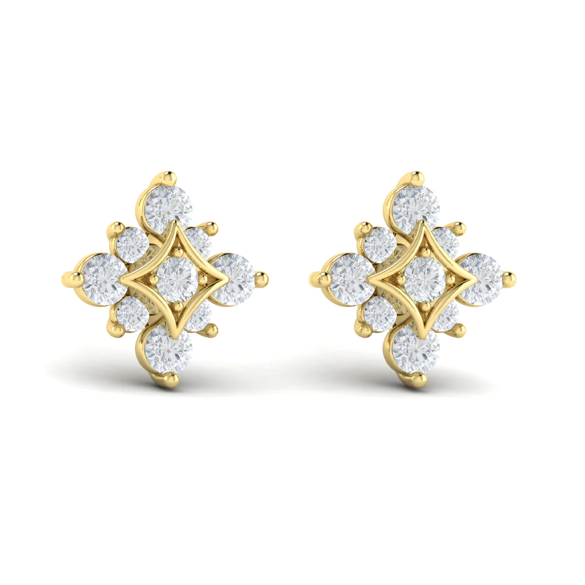 Vlora Estrella 14K Floating Diamond Star Stud Earrings (Diamond 1.24CTW) - Image 9