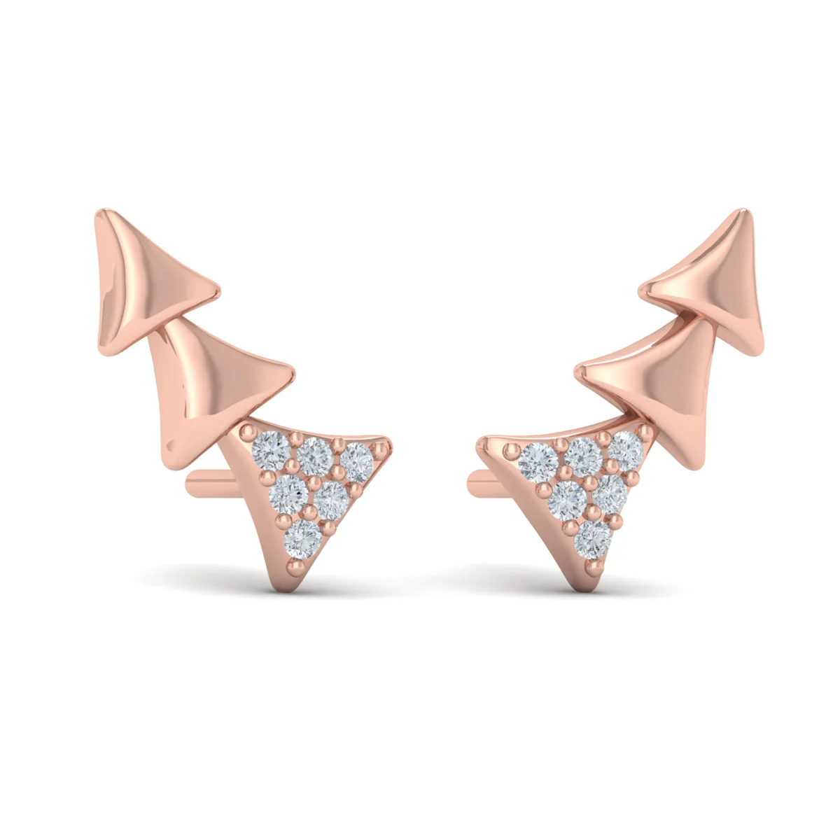 Vlora Miravel 14K Diamond and Multi Trinity Ear Climber (0.1CTW) - Image 3