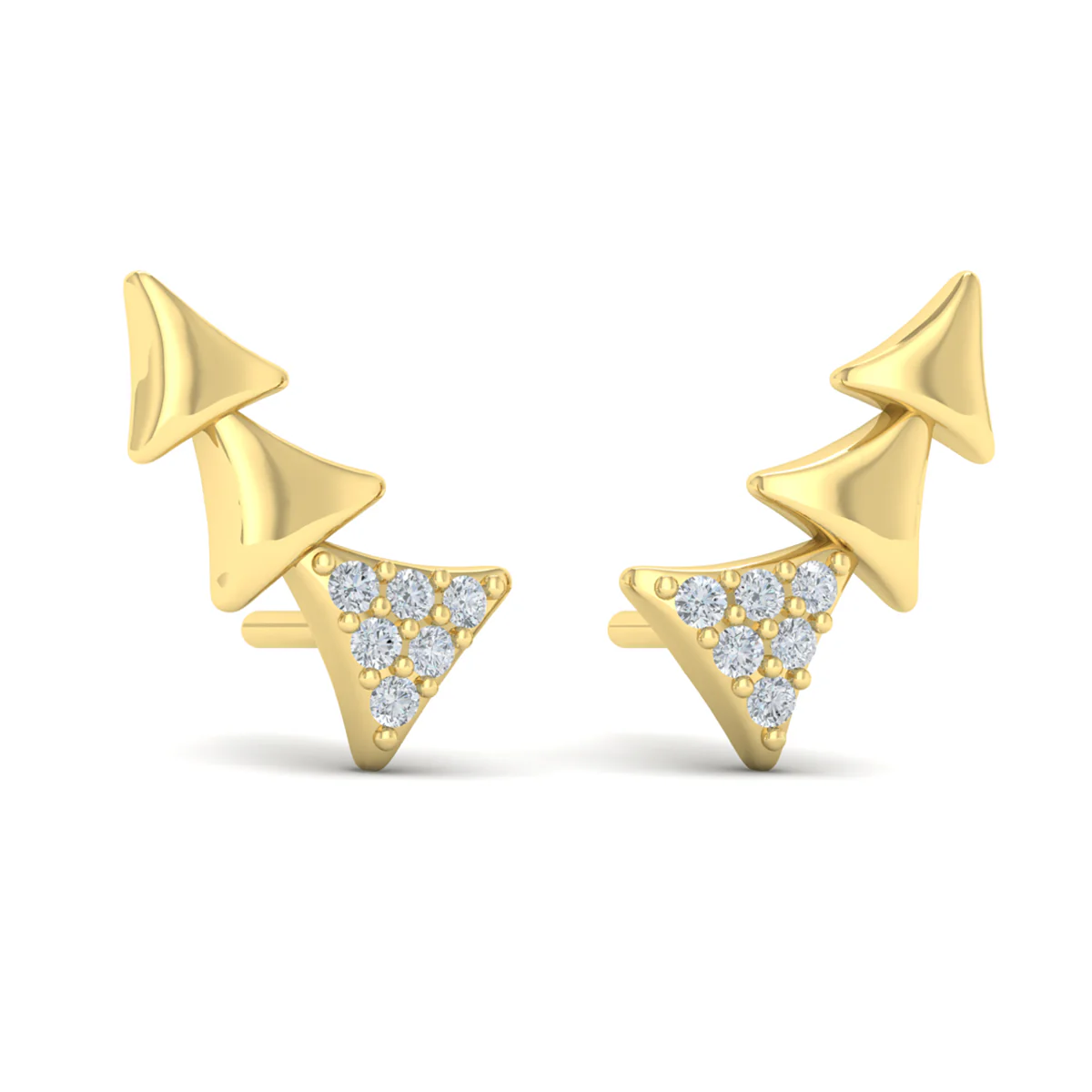 Vlora Miravel 14K Diamond and Multi Trinity Ear Climber (0.1CTW) - Image 9
