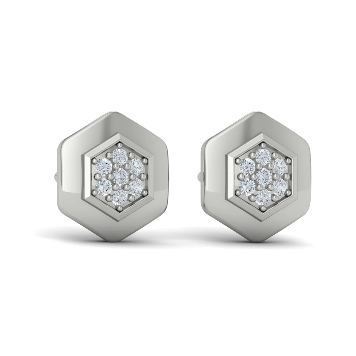 Vlora Serafina 14K Diamond Cluster Honeycomb Stud Earrings (0.18CTW) - Image 6